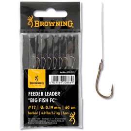 Browning Bronze 16 Feeder Leader Big Fish FC 1.45 kg, 3.0 lbs Diameter 0.14 mm 60 cm Pack of 5