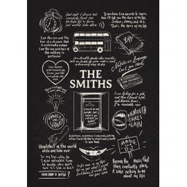 The Smiths Doodle Lyric Poster - The Smiths Print Gifts - The Smiths Artwork Gift for The Smiths Lover Music Poster (Black Chalkboard, A3 Unframed)