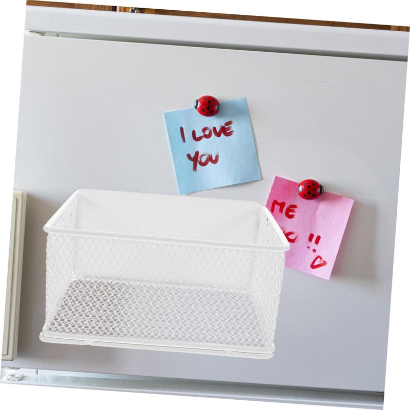 TEHAUX Magnetic Fridge Side Organizer Compact Mesh Basket for Garlic