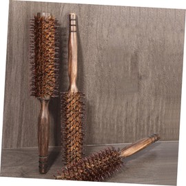 TOVINANNA 2pcs Boar Bristle Hair Brush Round Styling Comb Wooden Roller Hair Combs for Curly Blow Drying Tool