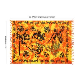 Sarong Pareo Wrap Skirt, Towel, Beach Towel, Wrap Dress, Butterfly Design, Handmade by EL-Vetriebs GmbH - 160cm x 110cm