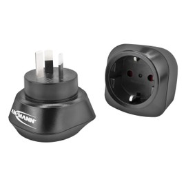 ANSMANN Travel Adaptor Australia – Schuko Travel Plug with Protection Class 1 & 2 – Travel Adapter for Travel to Australia, China, Argentina, New Zealand, Uruguay, Fiji, Cook Islands, Guatemala etc.