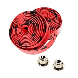 BIUDECO Handlebar Tape for Road Bike Sports Bike Tape Anti-Slip Plugs Black and Red
