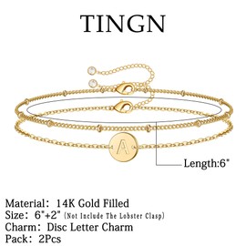 TINGN Gold Bracelet for Women - Letter E Initial Bracelets Gifts for Teenage Girls Women, 4 5 6 7 8 9 10 11 12 Year Old Girl Birthday Gifts Ladies Gold Bracelets for Women Teen Girl Jewelry Gifts