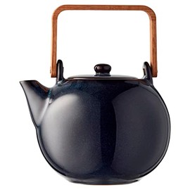 BITZ Dark Blue Stoneware/Ceramic Teapot 1.2 Litre Height 20 cm