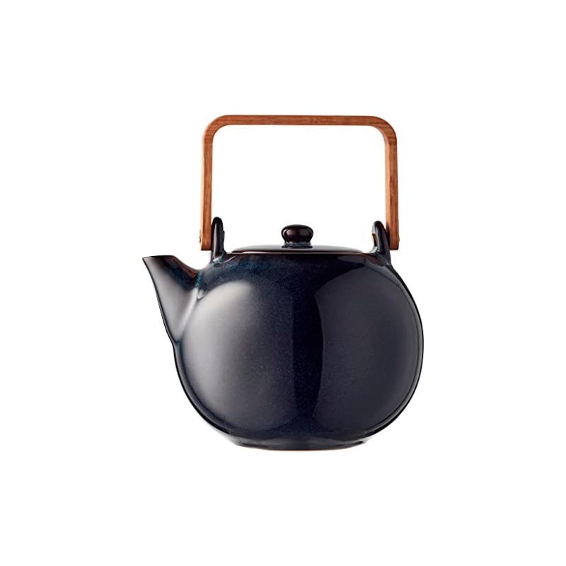 BITZ Dark Blue Stoneware/Ceramic Teapot 1.2 Litre Height 20 cm