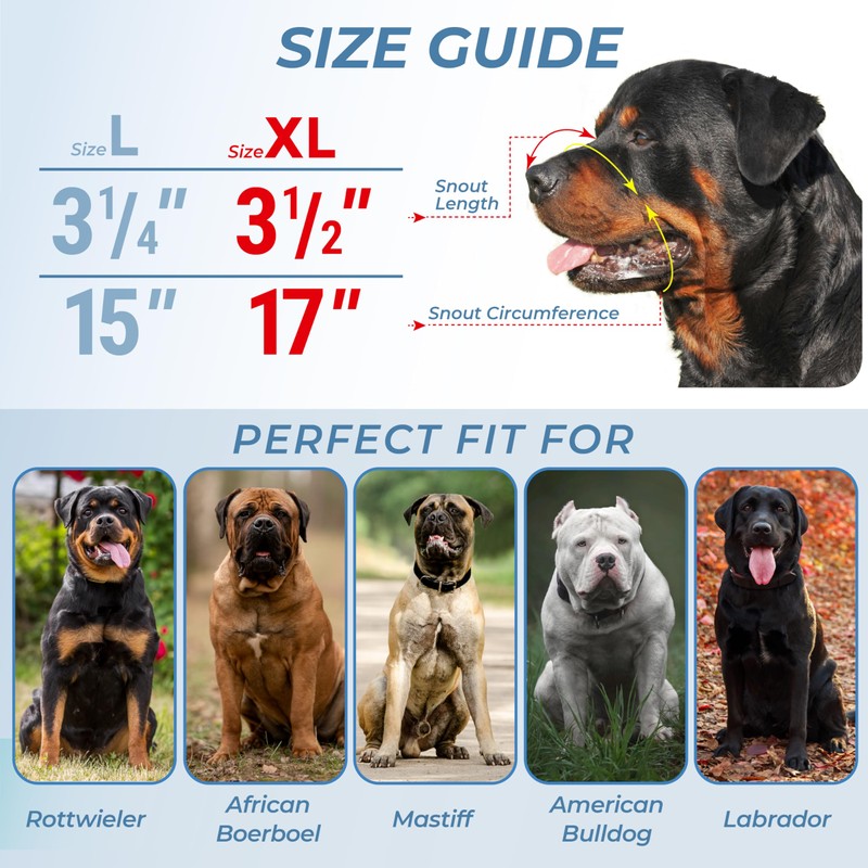 CleverTail XL Metal Dog Muzzle for Large Sized Dogs –