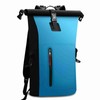 Waterproof Backpack Heavy Duty Roll-Top Closure Swim Bag with Front-Zipper