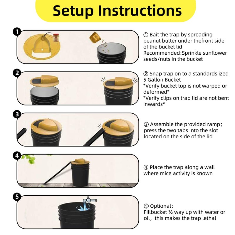 Mouse Trap, Humanized Mousetrap with Flip and Slide Lid, Trap