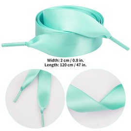 Marrywindix 12 Pairs 47" Flat Satin Ribbon Shoelaces Colorful Silk Shoestrings Wide Shoe Laces for Sneakers Skate Shoes Boots Sport Shoes (12 Colors)