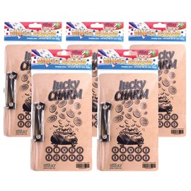 eMKay® PACK OF 5 Lucky Bingo Board with Left Side Clip – Perfect for Family Game Night & Bingo Club! | Durable 24cm x 14cm Bingo Ticket Holder | Educational, Easy to Use, Classic Game Accessory