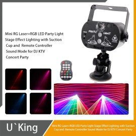 UKING 240 Pattern Projector Stage laser Light LED RGB Party KTV Club Disco Ball Light - Laser light+Remote control+Suction cup