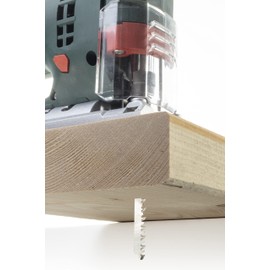 Wolfcraft 3543000 (L) hojas sierra calar vástago en T/HCS blanda, planchas virutas, tableros estratificada, MDF, vigas de madera/cortes rápidos y limpios PACK 2, silver