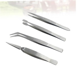 Baluue 4pcs Steel Tweezers Set Multifunctional Thickened Pointed Tweezers for Jewelry and Manicure Use Lightweight and for Precision Tasks