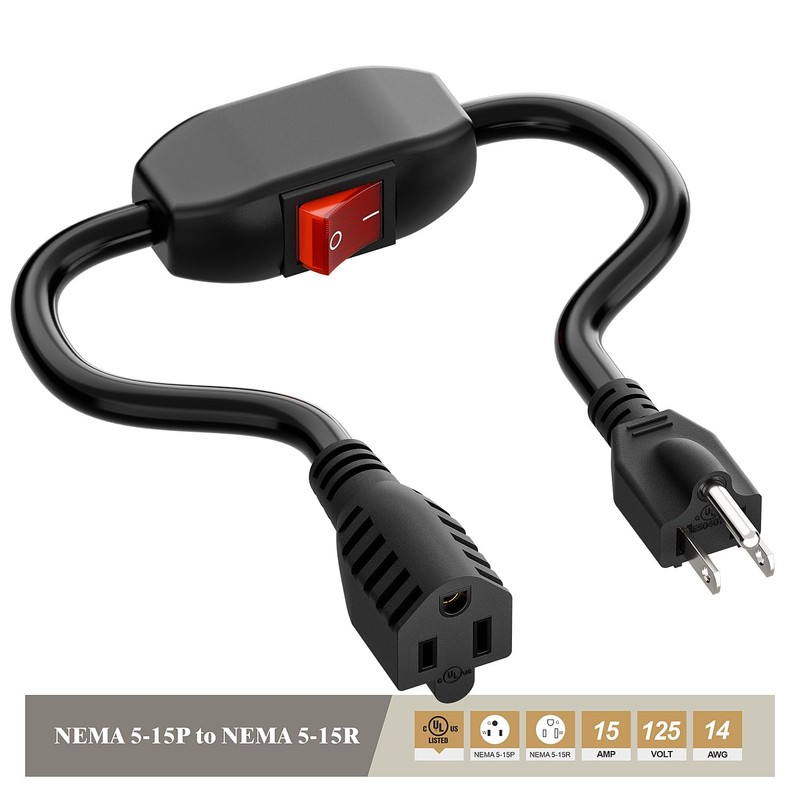 Power Extension Cord with on Off Switch 3-Prong 3 Outlet