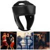Boxing Helmet PU Leather Adjustable Head Guard Sanda Kickboxing Training
