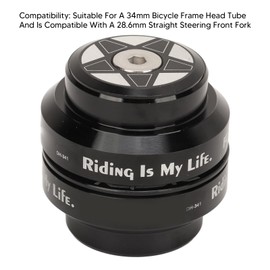 Auriculares para Bicicleta, Aleación de Aluminio de 34 Mm, Vástago de Horquilla Delantera, Auriculares con Rodamiento de Bicicleta, Juego de Cuencos para Tubo de Auricular para