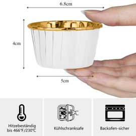 Pack of 60 Cupcake Muffin Cases Made of Aluminium Foil, Muffin Cases Paper, Cupcake Cases, Disposable Baking Cups for Birthdays, Weddings, Parties, Muffin Mould