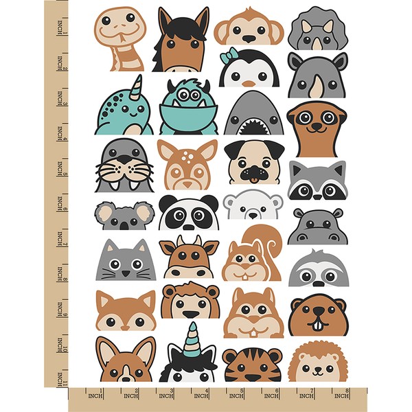 Sniggle Sloth Peeking Animals Panda Squirrel Dinosaur Shark Temporary Tattoo