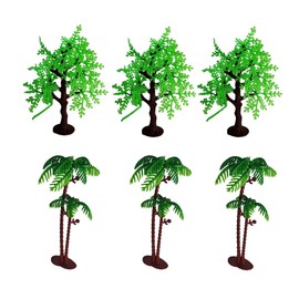 Set of 6 Artificial Miniature Jungle & Palm Trees (4-6" Tall) – Perfect for School Projects, Dioramas, and Play Sets