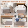 75L Large Blanket Storage Basket with Handles - White &