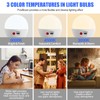 Powfloven 5000mAh Rechargeable Light Bulbs with Remote, E26 Wireless LED