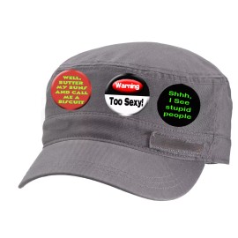 Humerous Pin 1.5 inches with Phrase, Coffee lets you do stupid things, faster