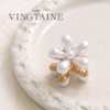 VingTAINE H7665 Hair Clip, Flower, Pearl, Hair Claw, Mini, Small,