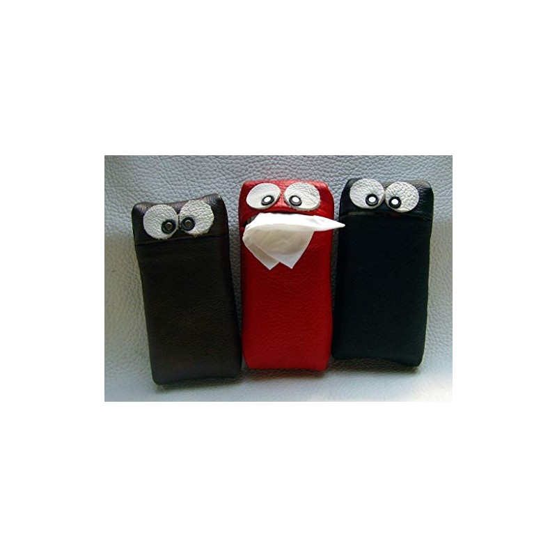 Handkerchief Gnome, Handkerchief Case, Leather Case, Black