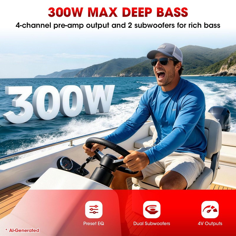Single Din Marine Radio Receiver: Bluetooth Car Stereo for Boat