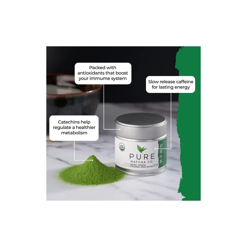 Pure Matcha Té Verde Matcha Orgánico Premium En Polvo 30
