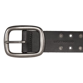 Lucky Brand Men Casual Leather Belt, Grommet and Stud-Black, 32"