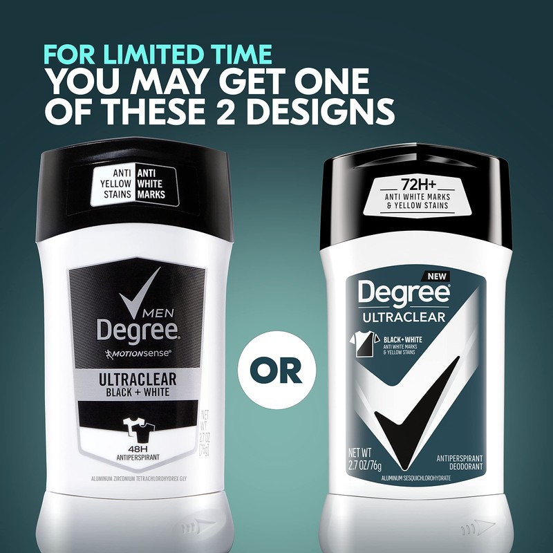 Degree Men UltraClear Antiperspirant Deodorant Black + White 72-Hour Sweat