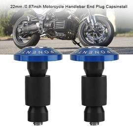 VOBOR Motorcycle Handlebar Ends Plugs - 1 Pair 22mm CNC Aluminium Motorcycle Balanced Plug Slider Handlebar End Cap Grips for Racing ATV Offroad(Blue)