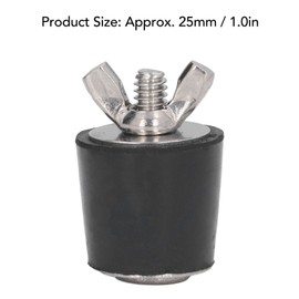 TOPINCN Pack of 2 Swimming Pool Rubber Plugs, 25 mm Black Conical Plug for Wintering, Frost Protection Plugs for Pool Replacement Parts