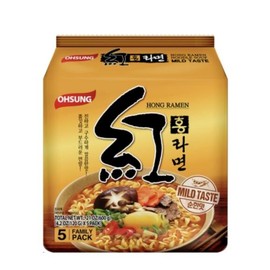 OHSUNG 2 PACK Ohsung Hong Ramen Korean Style INSTANT NOODLE SOUP, MILD Flavor 5 Pack EA