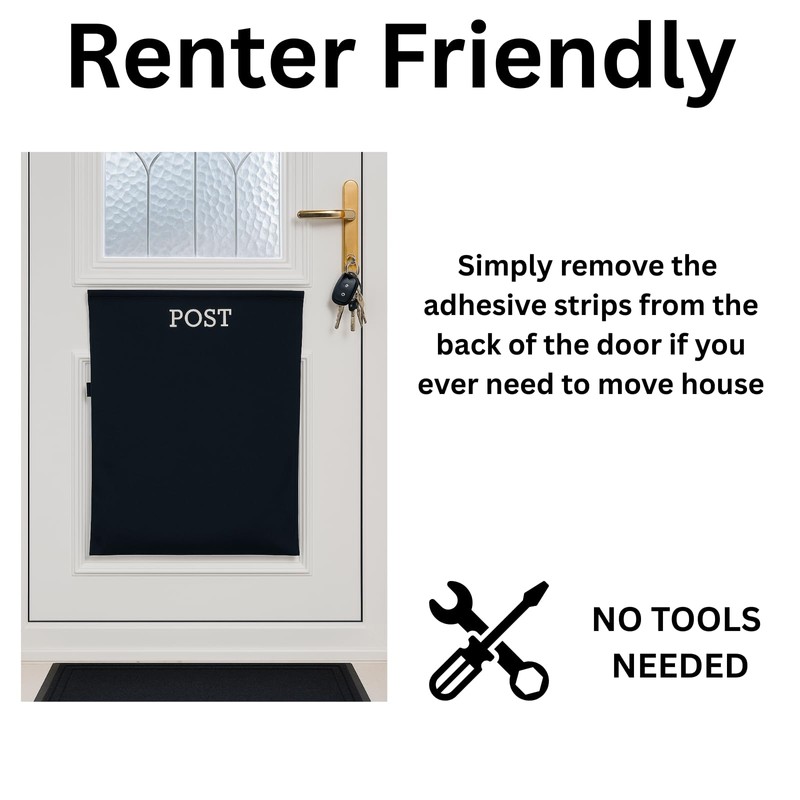 Post Catcher Bag for Mail Slots, Letter Boxes [Black] No