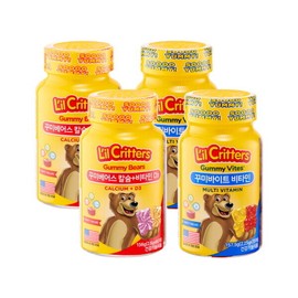 Kkumibite 꾸미바이트 릴크리터스  어린이 비타민 2병+꾸미베어스 칼슘비타민D 2병 Kkumibite Real Creators Children's Vitamins 2 Bottles + Kkumi Bears Calcium Vitamin D 2 Bottles