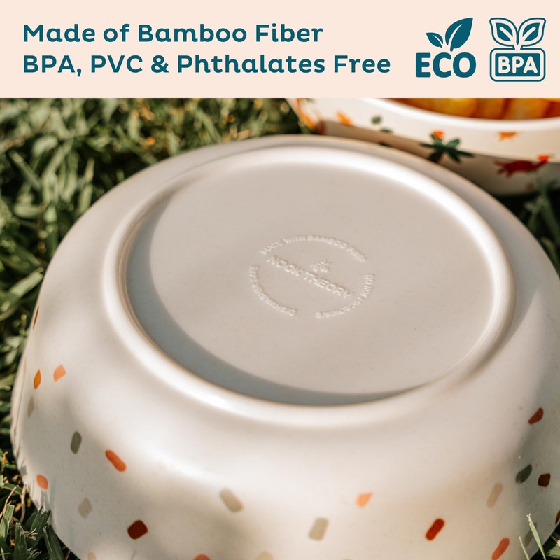 Nook Theory 4 Pack Bamboo Bowls - Alternative for Plastic