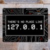 Localhost Metal Sign with IP Address 127.0.0.1 in White
