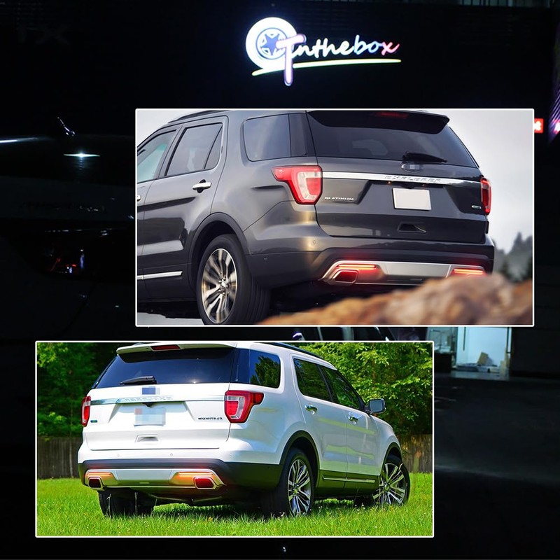 GTINTHEBOX Red Lens LED Bumper Reflector Lights for 2016 2017