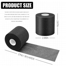 Pre-wrap Athletic Tape,2.75 Inches X 30 Yards Roll Pre wrap Headbands for Hair Soccer,Foam Underwrap Sports Wrap for Ankles Wrists Hands Knees Elbows (Black)
