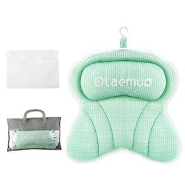 Olaemuo Bath Pillows for Tub, Bath Pillow Luxury Bathtub Pillow, Soft Bath Tub Pillow for Bathtub for Head and Neck,Bathtub Neck Pillow with Strong Suction Cups for Tub,Bathtub Accessories-Light Green