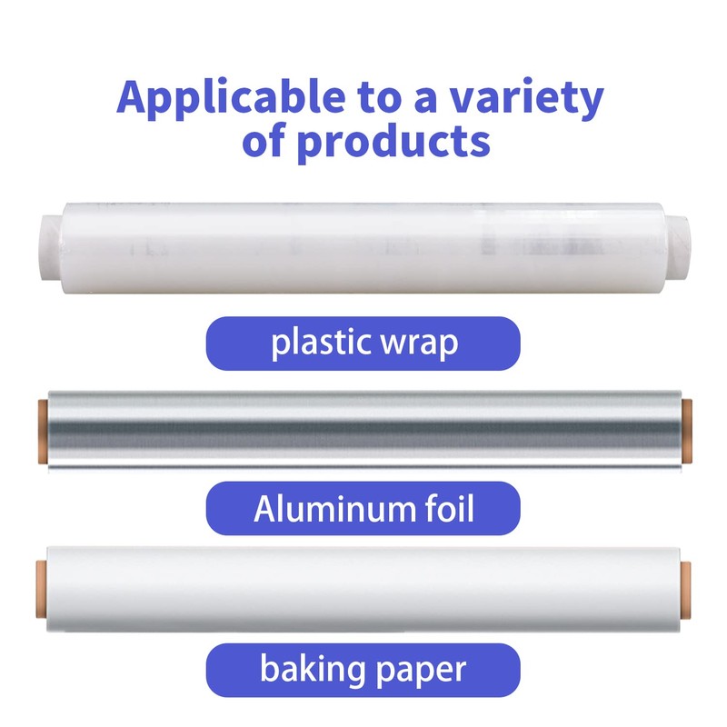KAMMAK Plastic Wrap with Slide Cutter - 12 Inch Food