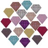 18pcs Shiny Glitter Diamond Shape Iron on Patches Embroidered Motif Applique Decoration Sew On Patches Custom Patches for DIY Jeans, Jacket,Kid's Clothing, Bag, Caps, Arts Craft Sew Making (Diamond)