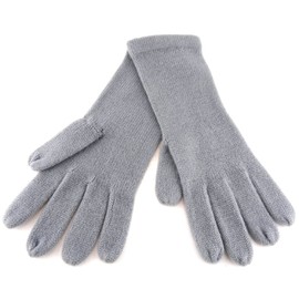Fine knit gloves women's gloves grey light grey Size M