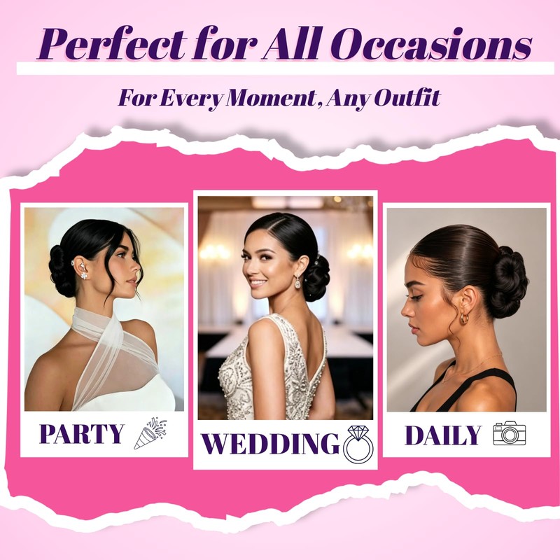 Short Claw Clip Messy Bun Scrunchies Updo