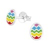 Monkimau Girls' Easter Egg Stud Earrings 925 Sterling Silver, Sterling