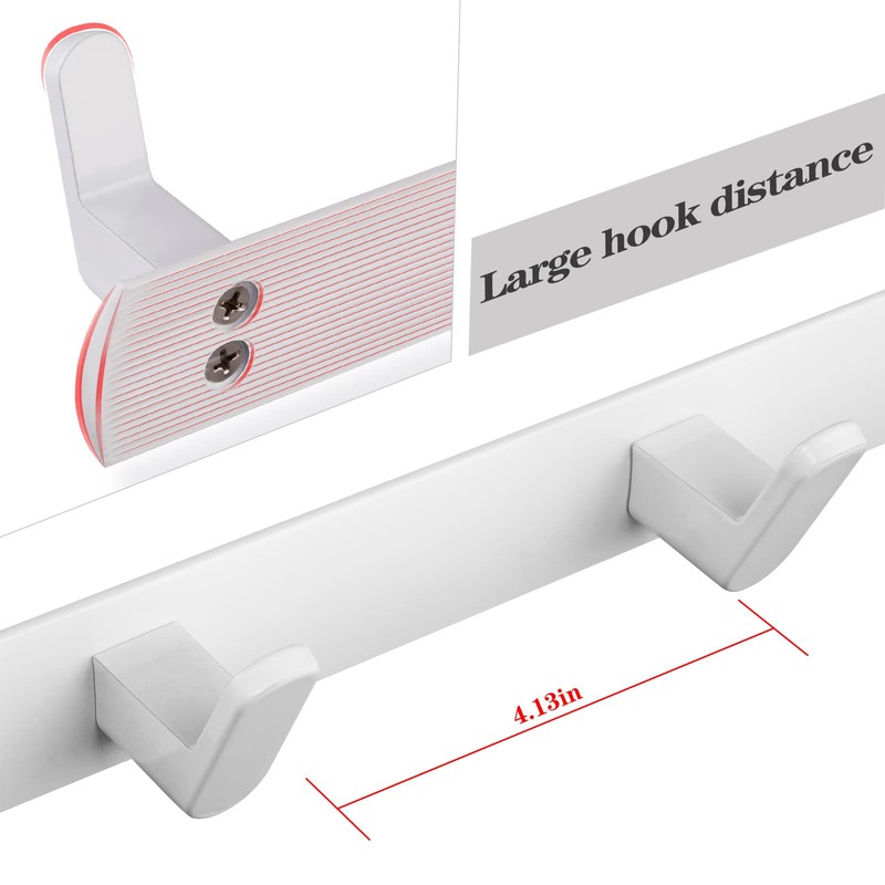 Fecraf Coat Hooks, White Coat Hooks Heavy Duty, Wall Mounted