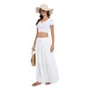 Wrotorea 2025 Summer Long Maxi Skirt for Women Casual Elastic